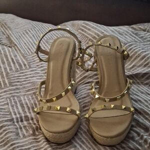 Gold Studded Platform Sandals